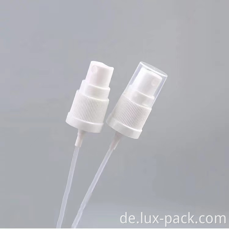 Customized 18/415 Plastikspraypumpe für Glasflaschen ätherische Ölverpackung 18mm Plastikfeinnebelspender